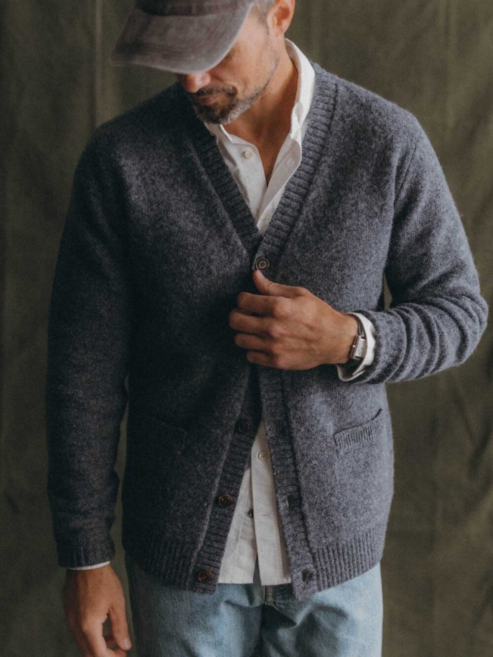 NWT Taylor Stitch The Eastmoor Cardigan in Heather Graphite Wool M $188
